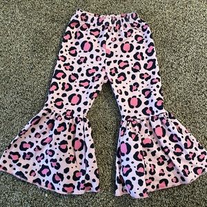 Pink leopard bell bottoms